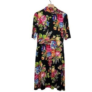 Anthropologie ett:twa Coreyell Mock Neck Floral Dress